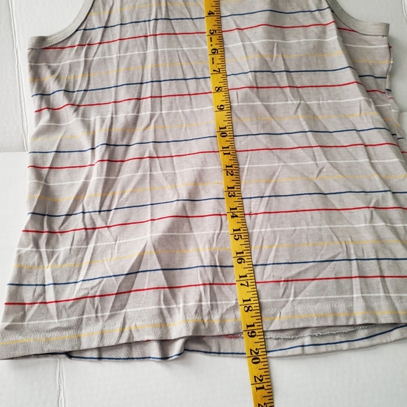 Vintage 1970s Men's Striped Tank Top. Large (please see measurements) 🇺🇸 50/50 - Picture 7 of 10